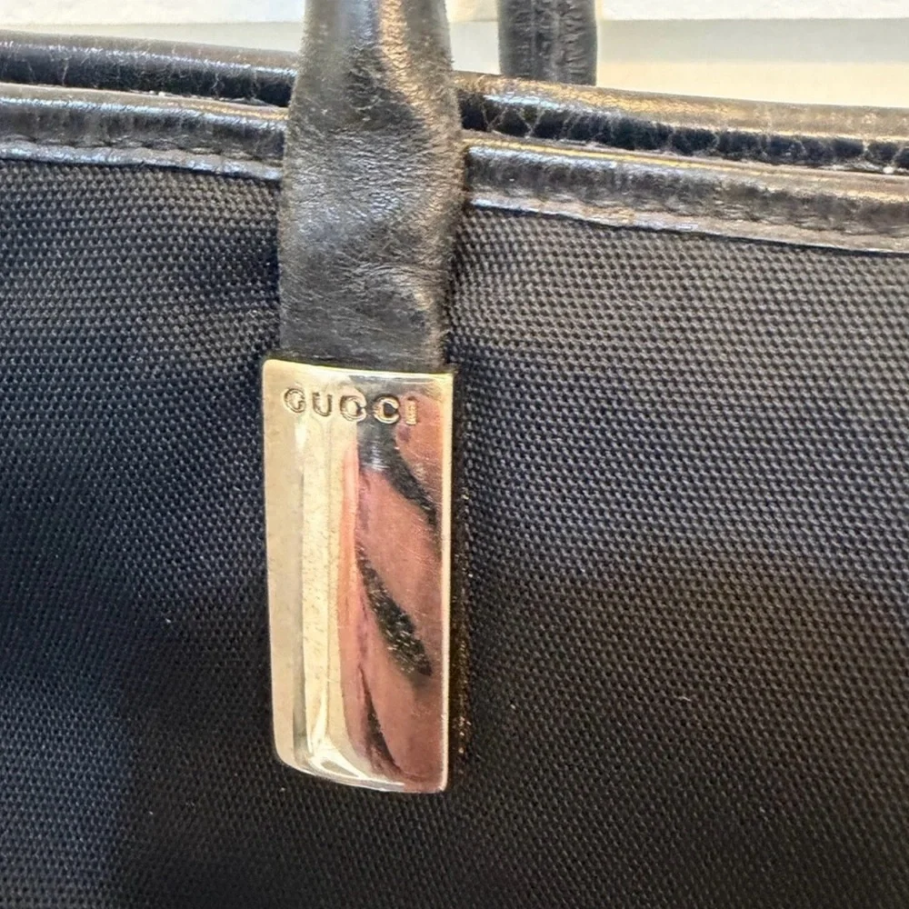 Vintage Gucci Black Nylon Tote Bag - Picture 2 of 8